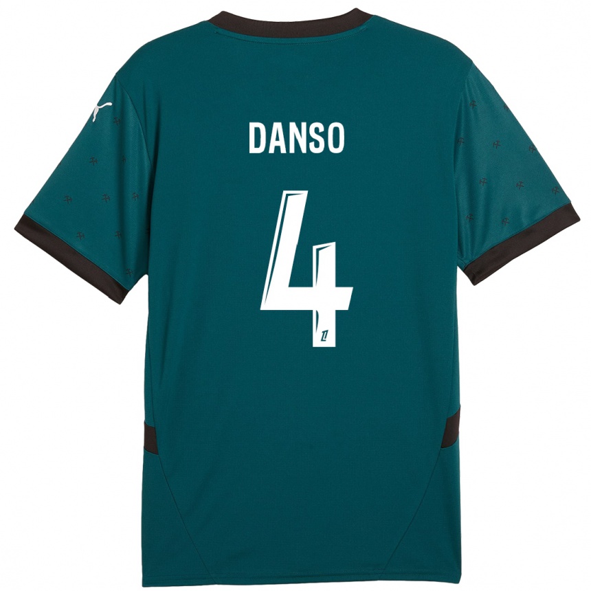 Niño Fútbol Camiseta Kevin Danso #4 Verde Oscuro 2ª Equipación 2024/25 Perú