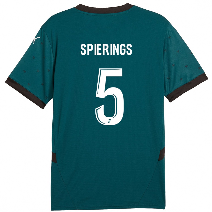 Niño Fútbol Camiseta Stijn Spierings #5 Verde Oscuro 2ª Equipación 2024/25 Perú