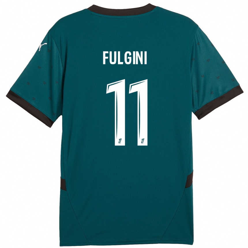 Niño Fútbol Camiseta Angelo Fulgini #11 Verde Oscuro 2ª Equipación 2024/25 Perú