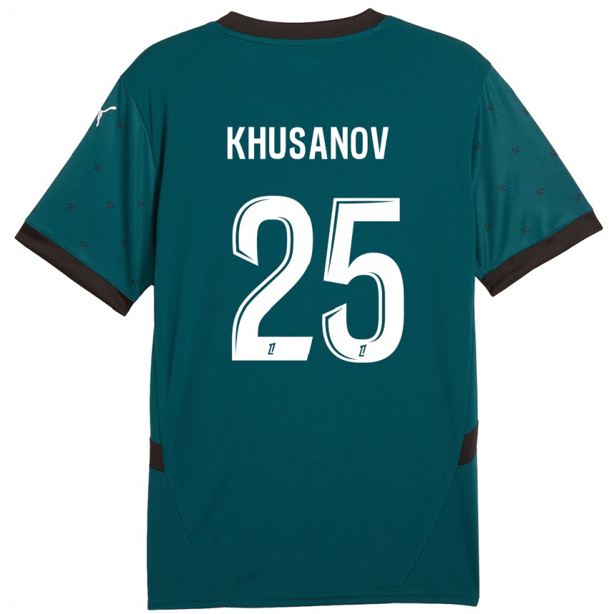 Niño Fútbol Camiseta Abdukodir Khusanov #25 Verde Oscuro 2ª Equipación 2024/25 Perú