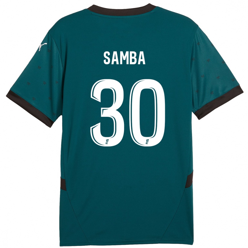 Niño Fútbol Camiseta Brice Samba #30 Verde Oscuro 2ª Equipación 2024/25 Perú