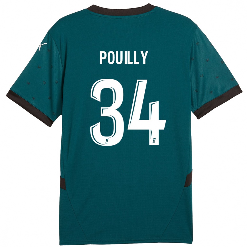 Niño Fútbol Camiseta Tom Pouilly #34 Verde Oscuro 2ª Equipación 2024/25 Perú