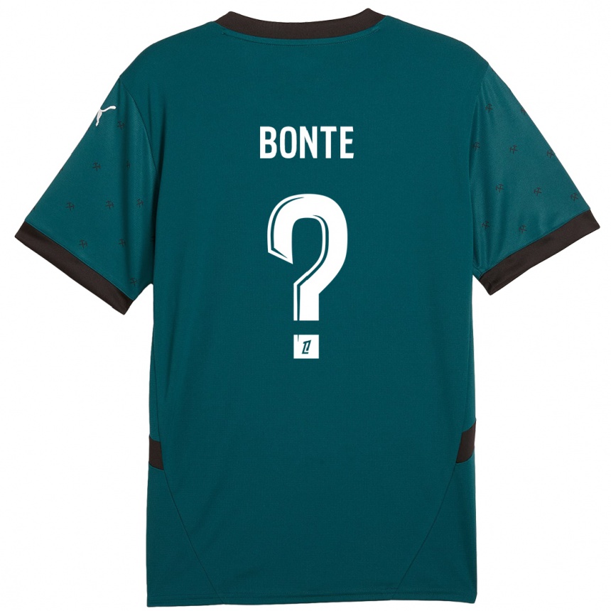 Niño Fútbol Camiseta Nolan Bonte #0 Verde Oscuro 2ª Equipación 2024/25 Perú