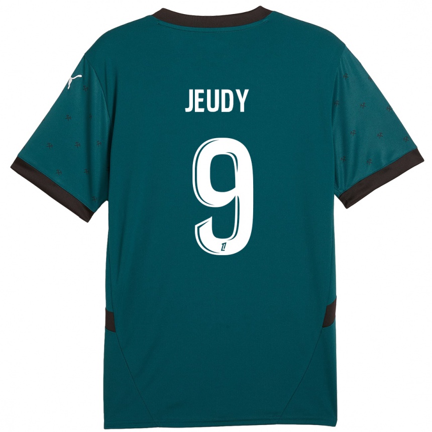 Niño Fútbol Camiseta Sherly Jeudy #9 Verde Oscuro 2ª Equipación 2024/25 Perú