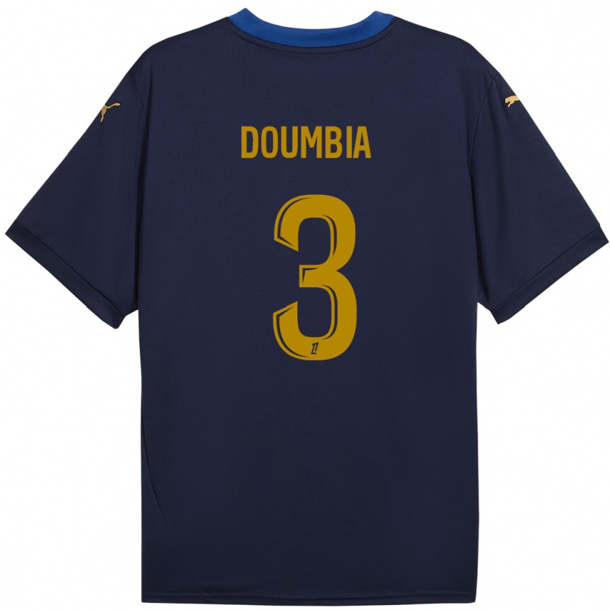 Niño Fútbol Camiseta Kamory Doumbia #3 Azul Marino Dorado 2ª Equipación 2024/25 Perú