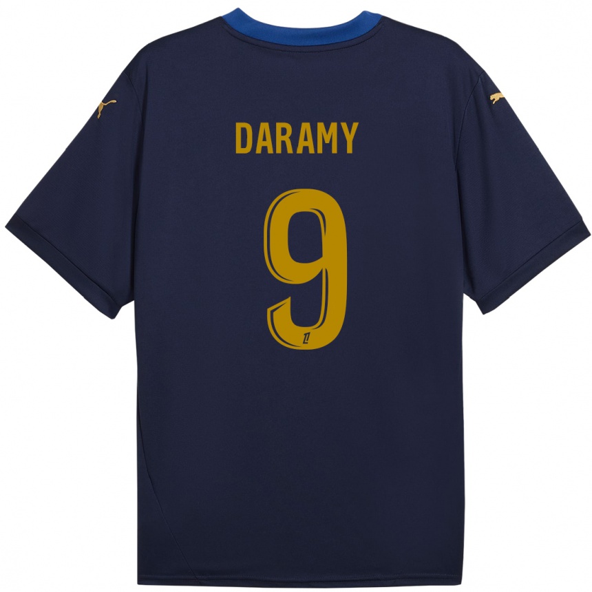 Niño Fútbol Camiseta Mohamed Daramy #9 Azul Marino Dorado 2ª Equipación 2024/25 Perú