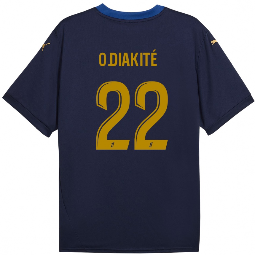 Niño Fútbol Camiseta Oumar Diakité #22 Azul Marino Dorado 2ª Equipación 2024/25 Perú