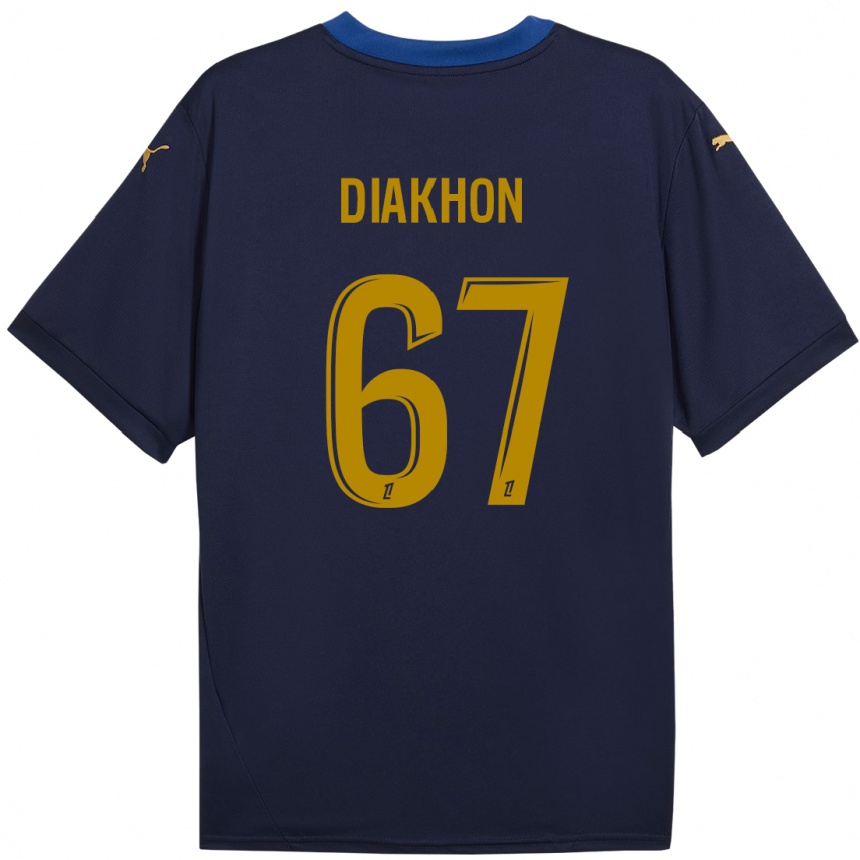 Niño Fútbol Camiseta Mamadou Diakhon #67 Azul Marino Dorado 2ª Equipación 2024/25 Perú