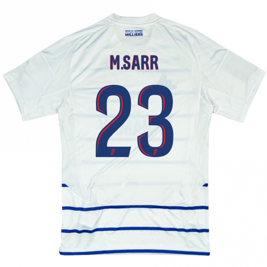 Niño Fútbol Camiseta Mamadou Sarr #23 Blanco Azul 2ª Equipación 2024/25 Perú