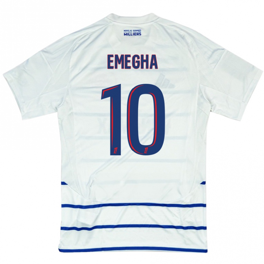 Niño Fútbol Camiseta Emanuel Emegha #10 Blanco Azul 2ª Equipación 2024/25 Perú