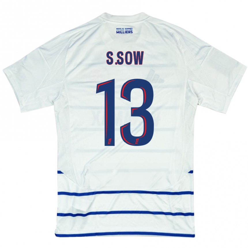 Niño Fútbol Camiseta Saïdou Sow #13 Blanco Azul 2ª Equipación 2024/25 Perú