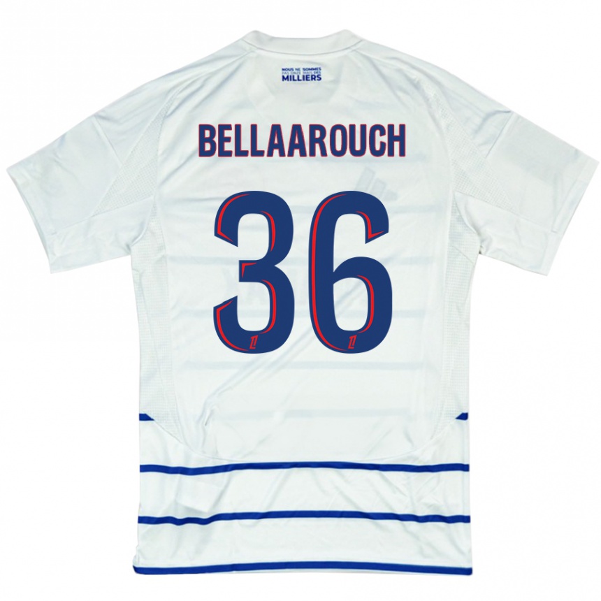 Niño Fútbol Camiseta Alaa Bellaarouch #36 Blanco Azul 2ª Equipación 2024/25 Perú