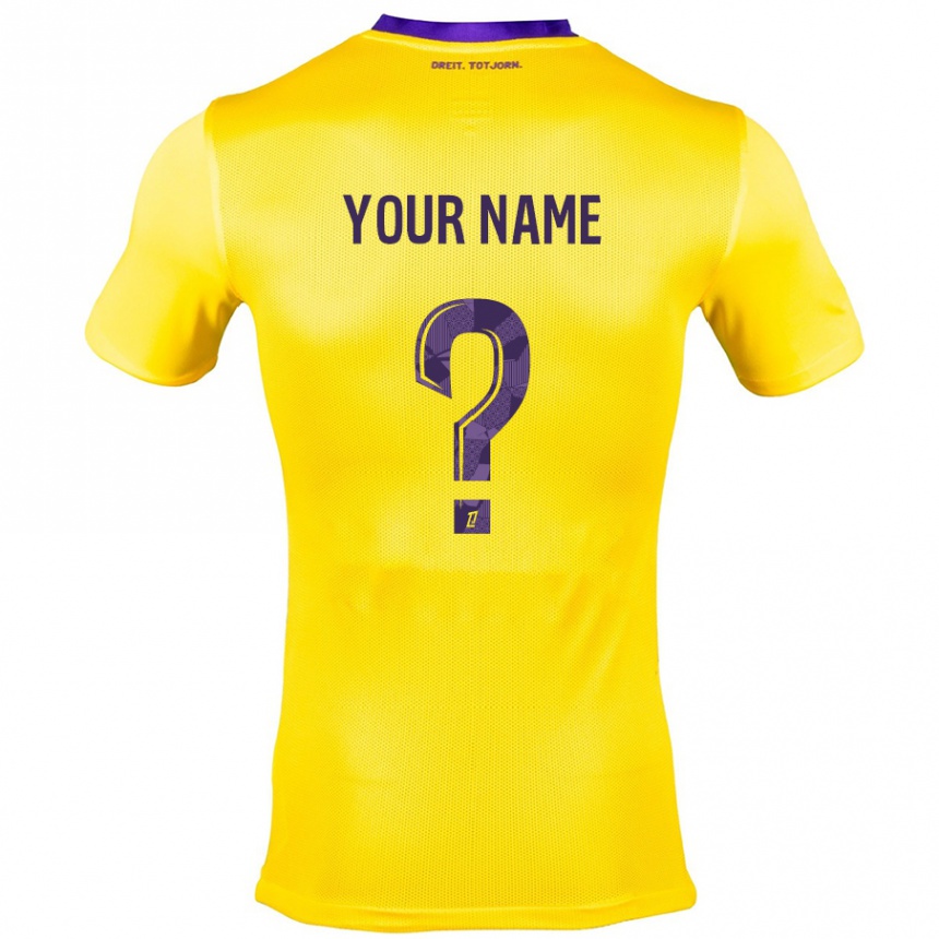 Niño Fútbol Camiseta Su Nombre #0 Amarillo Morado 2ª Equipación 2024/25 Perú