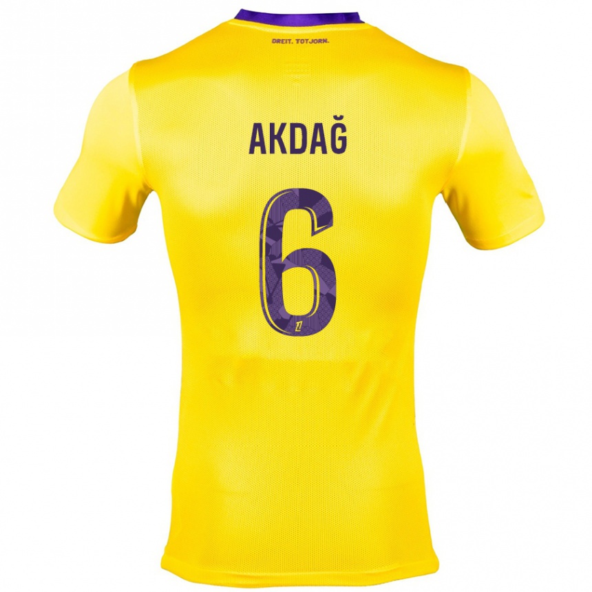 Niño Fútbol Camiseta Ümit Akdağ #6 Amarillo Morado 2ª Equipación 2024/25 Perú