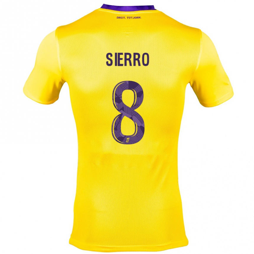 Niño Fútbol Camiseta Vincent Sierro #8 Amarillo Morado 2ª Equipación 2024/25 Perú