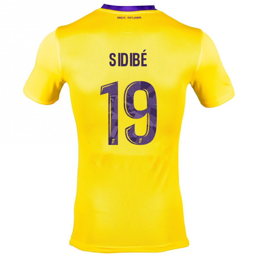 Niño Fútbol Camiseta Djibril Sidibé #19 Amarillo Morado 2ª Equipación 2024/25 Perú