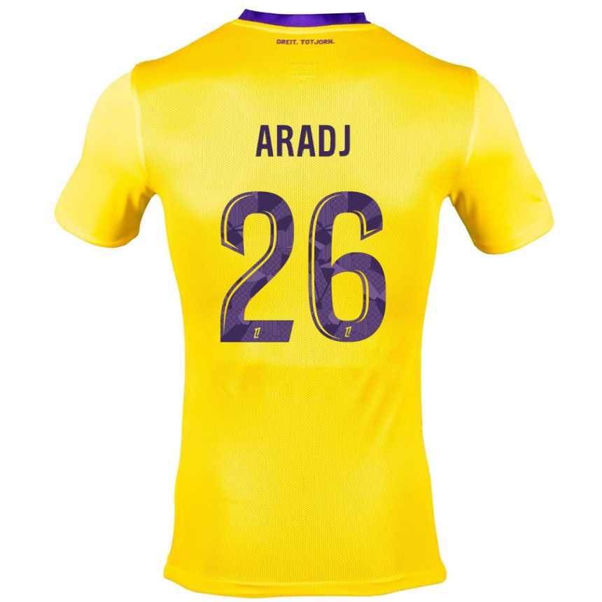 Niño Fútbol Camiseta Ylies Aradj #26 Amarillo Morado 2ª Equipación 2024/25 Perú