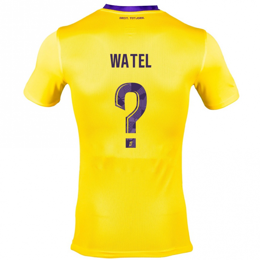 Niño Fútbol Camiseta Kylian Watel #0 Amarillo Morado 2ª Equipación 2024/25 Perú