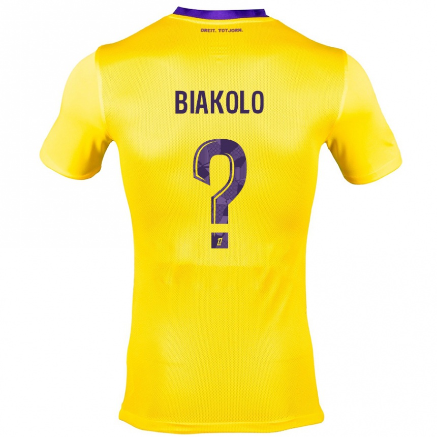 Niño Fútbol Camiseta Tony Biakolo #0 Amarillo Morado 2ª Equipación 2024/25 Perú