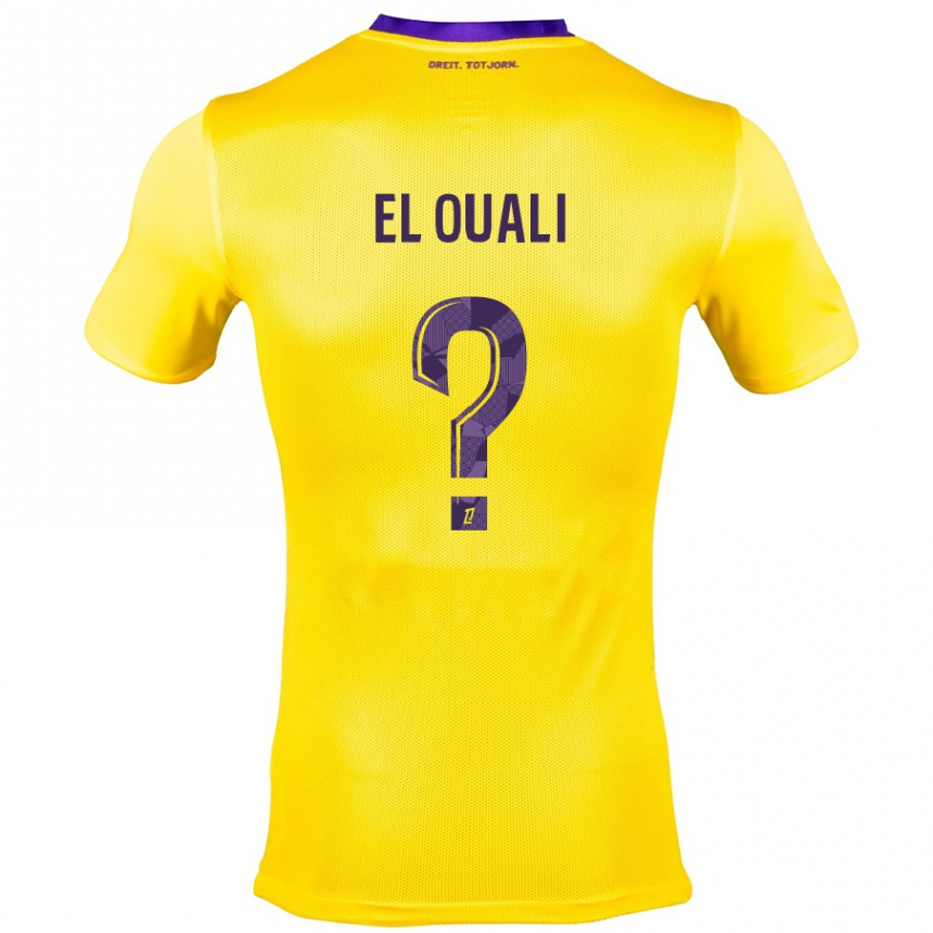 Niño Fútbol Camiseta Adam El Ouali #0 Amarillo Morado 2ª Equipación 2024/25 Perú