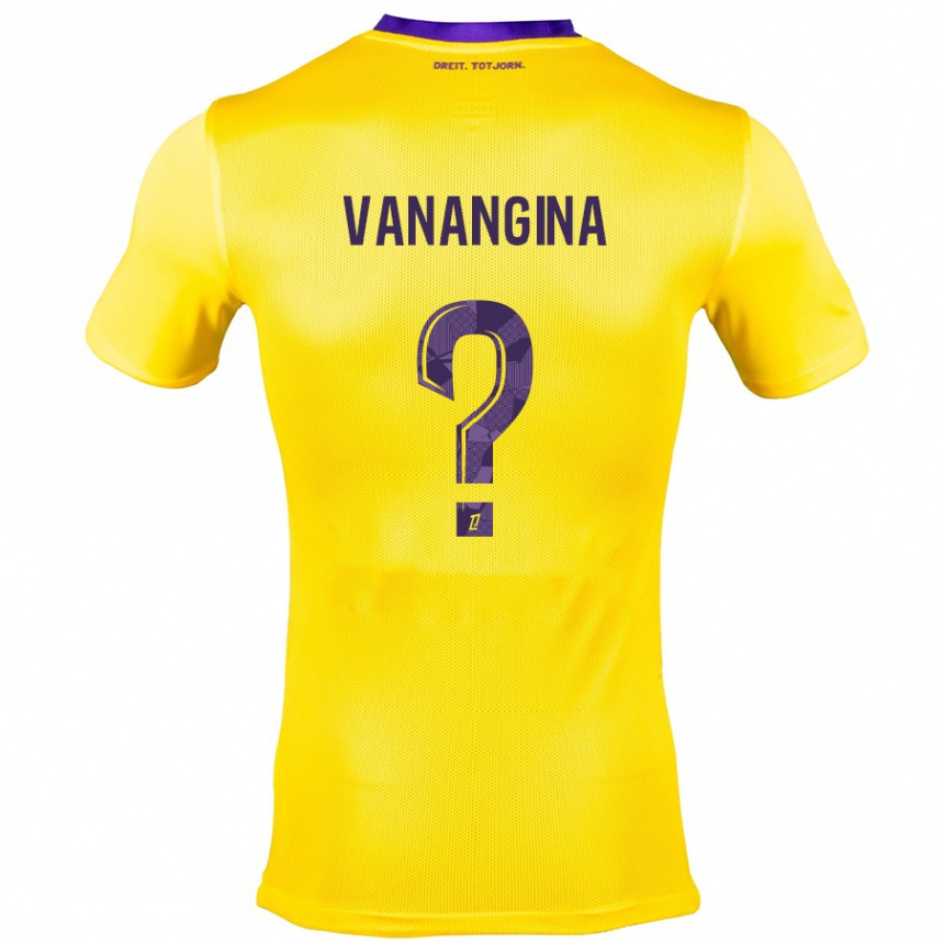 Niño Fútbol Camiseta Mechack Niombo Vanangina #0 Amarillo Morado 2ª Equipación 2024/25 Perú