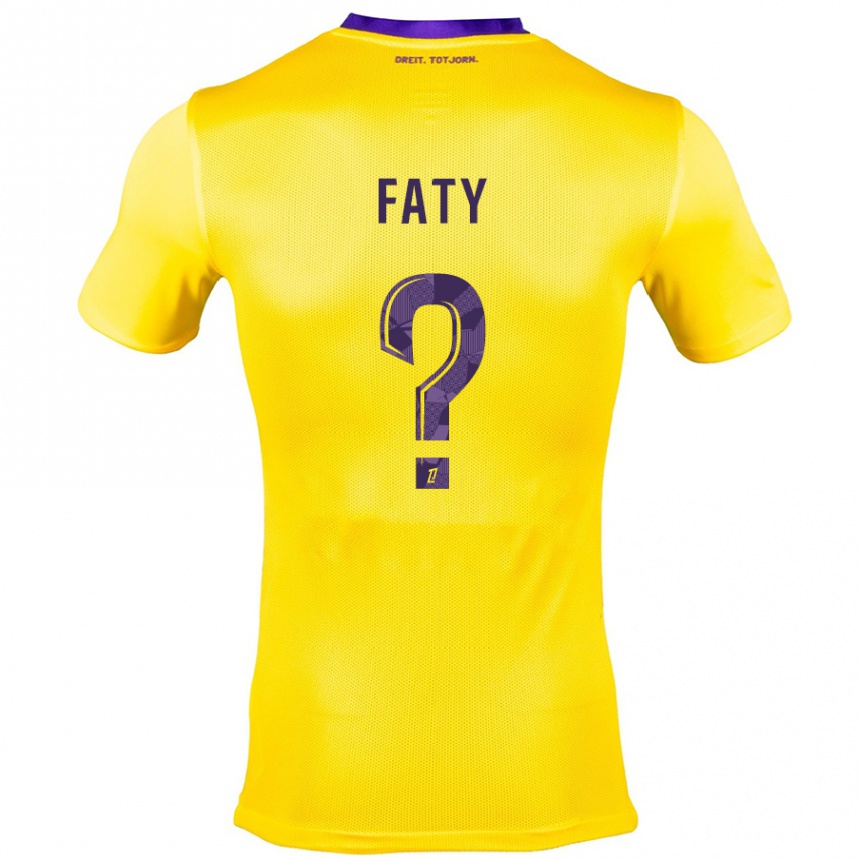 Niño Fútbol Camiseta Enzo Faty #0 Amarillo Morado 2ª Equipación 2024/25 Perú