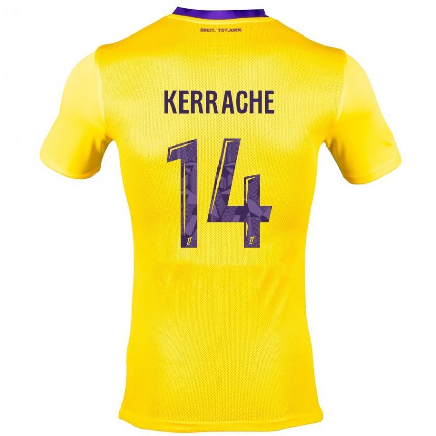 Niño Fútbol Camiseta Marina Kerrache #14 Amarillo Morado 2ª Equipación 2024/25 Perú