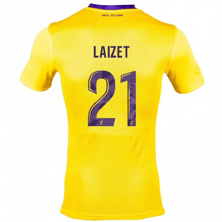 Niño Fútbol Camiseta Emma Laizet #21 Amarillo Morado 2ª Equipación 2024/25 Perú