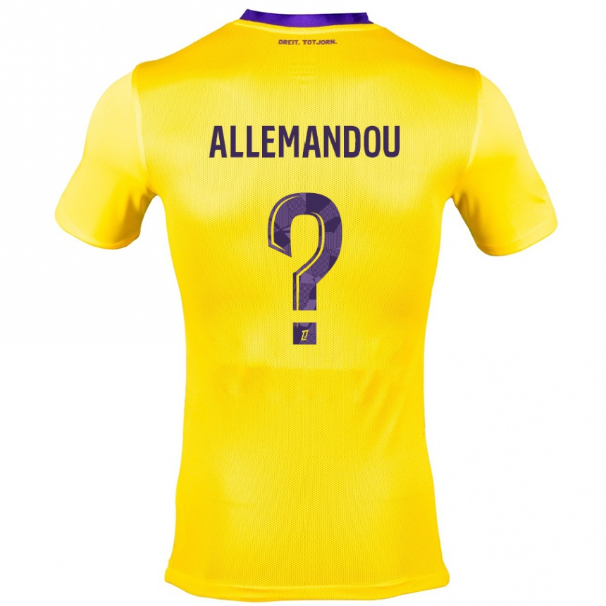 Niño Fútbol Camiseta Teddy Allemandou #0 Amarillo Morado 2ª Equipación 2024/25 Perú