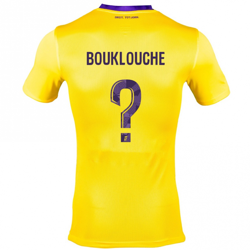 Niño Fútbol Camiseta Kelyan Bouklouche #0 Amarillo Morado 2ª Equipación 2024/25 Perú