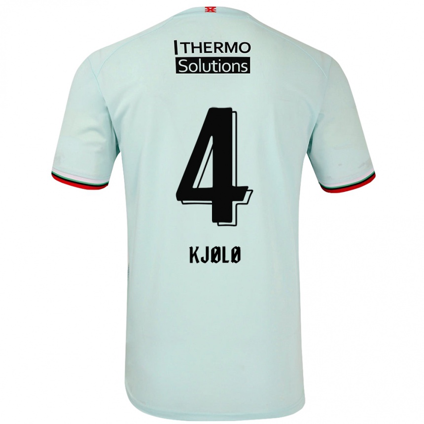 Niño Fútbol Camiseta Mathias Kjølø #4 Verde Claro 2ª Equipación 2024/25 Perú