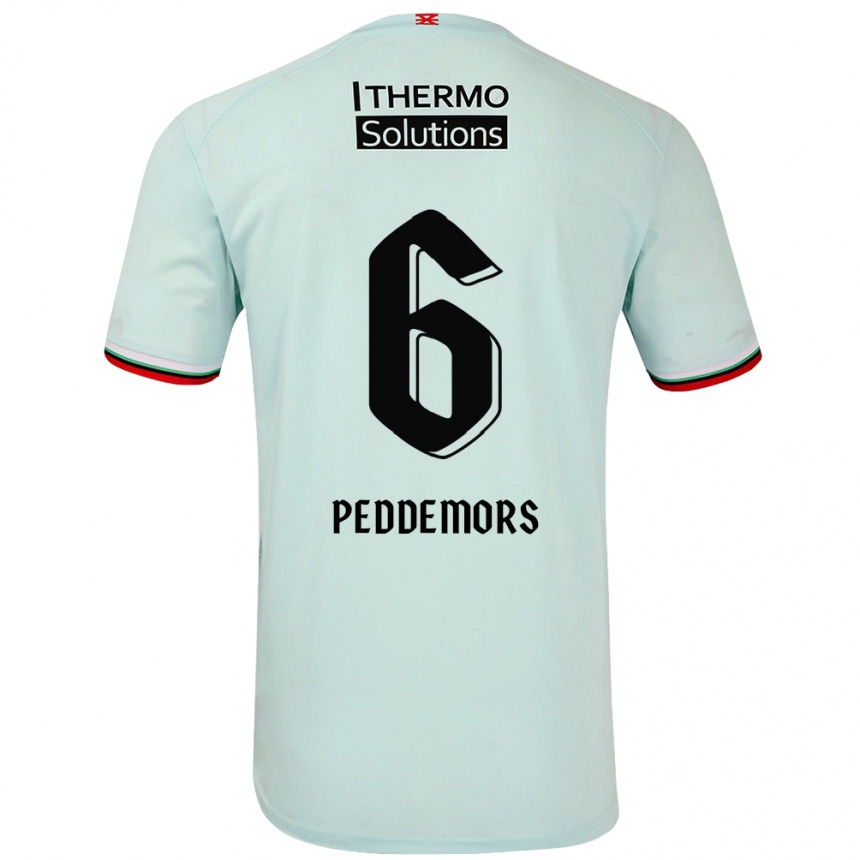 Niño Fútbol Camiseta Ella Peddemors #6 Verde Claro 2ª Equipación 2024/25 Perú