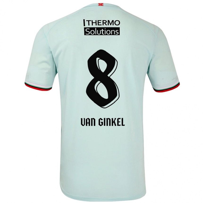 Niño Fútbol Camiseta Danique Van Ginkel #8 Verde Claro 2ª Equipación 2024/25 Perú