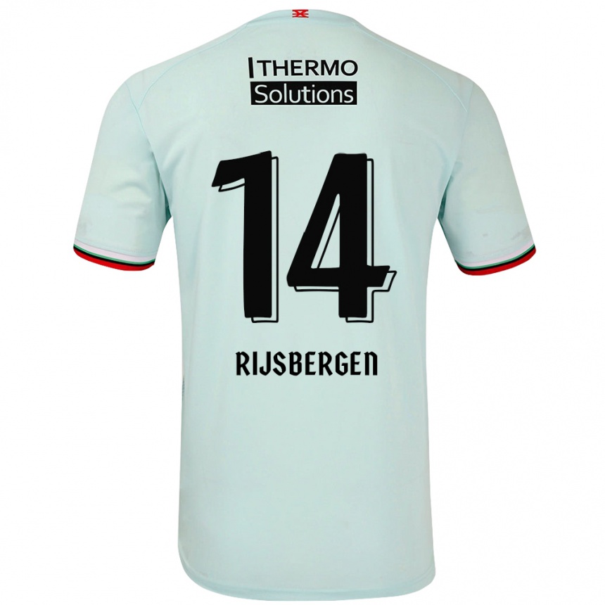 Niño Fútbol Camiseta Liz Rijsbergen #14 Verde Claro 2ª Equipación 2024/25 Perú