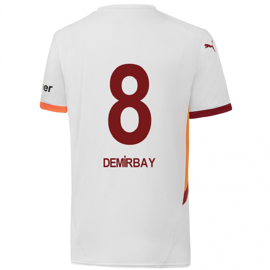 Niño Fútbol Camiseta Kerem Demirbay #8 Blanco Amarillo Rojo 2ª Equipación 2024/25 Perú