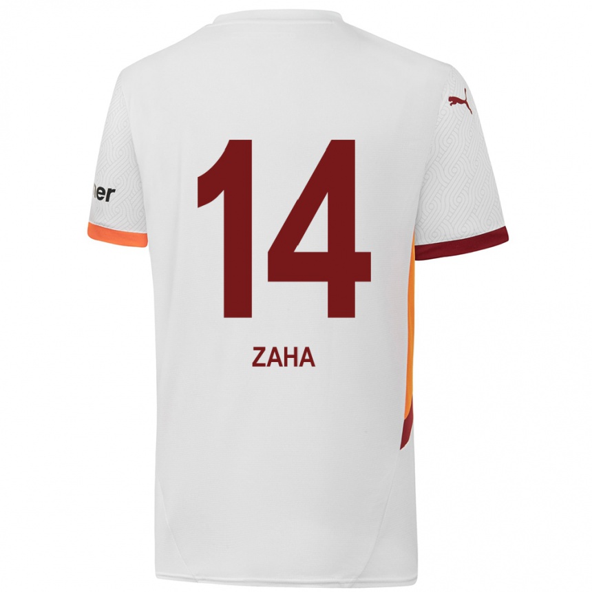 Niño Fútbol Camiseta Wilfried Zaha #14 Blanco Amarillo Rojo 2ª Equipación 2024/25 Perú