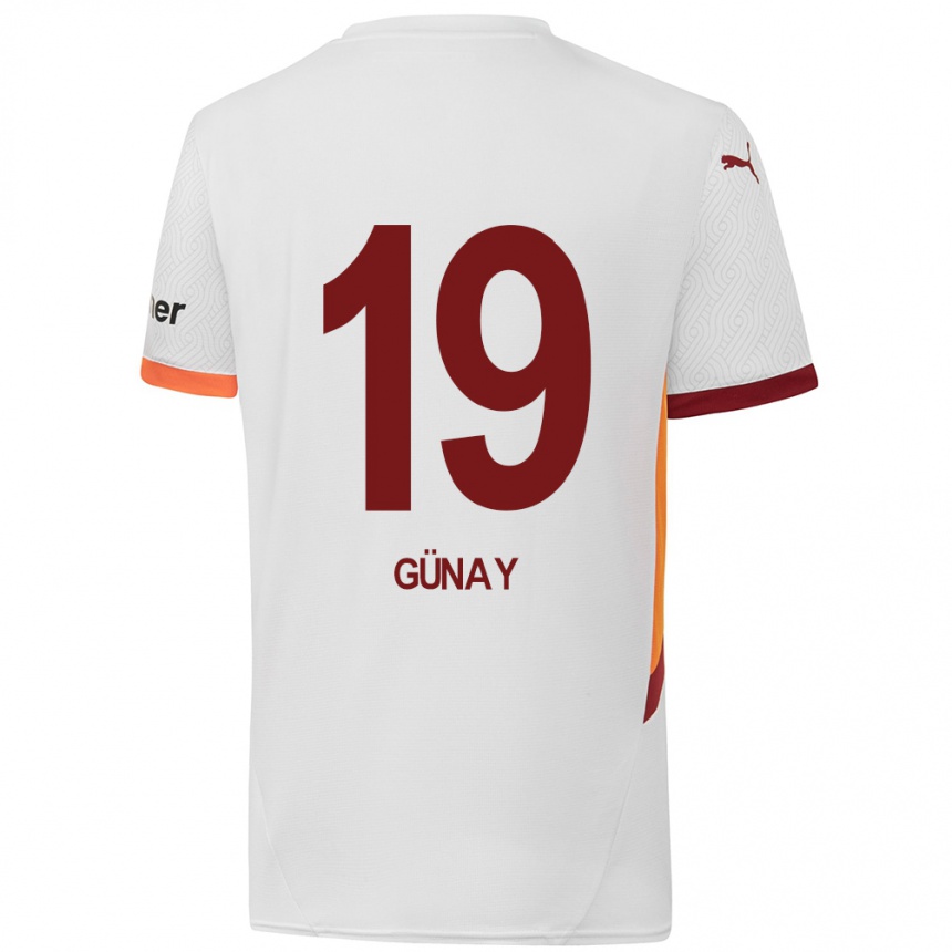 Niño Fútbol Camiseta Günay Güvenç #19 Blanco Amarillo Rojo 2ª Equipación 2024/25 Perú