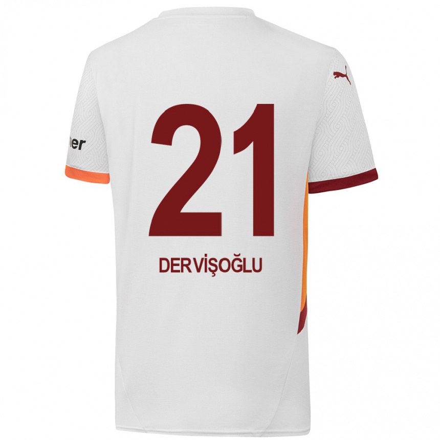 Niño Fútbol Camiseta Halil Dervişoğlu #21 Blanco Amarillo Rojo 2ª Equipación 2024/25 Perú