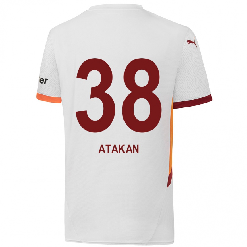 Niño Fútbol Camiseta Atakan Ordu #38 Blanco Amarillo Rojo 2ª Equipación 2024/25 Perú