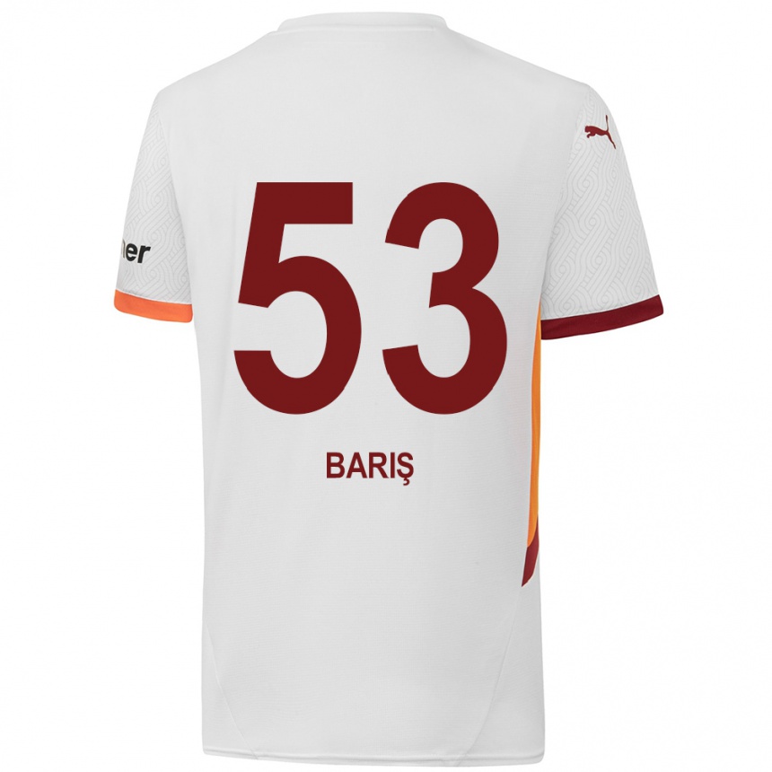 Niño Fútbol Camiseta Barış Alper Yılmaz #53 Blanco Amarillo Rojo 2ª Equipación 2024/25 Perú