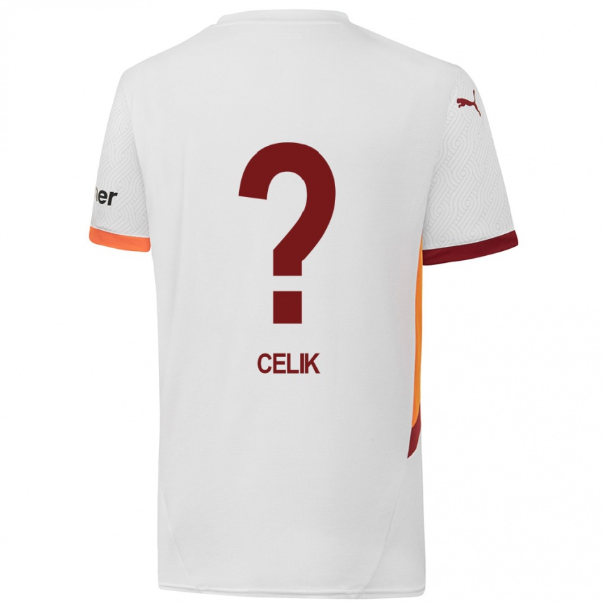 Niño Fútbol Camiseta Berke Celik #0 Blanco Amarillo Rojo 2ª Equipación 2024/25 Perú