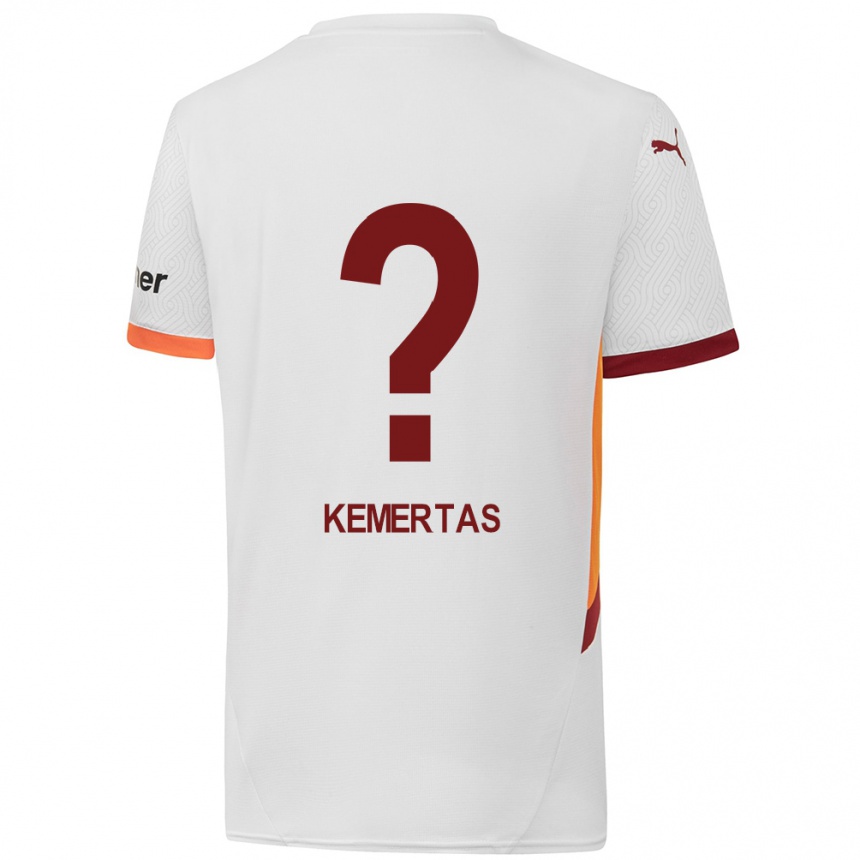 Niño Fútbol Camiseta Batin Özden Kemertas #0 Blanco Amarillo Rojo 2ª Equipación 2024/25 Perú