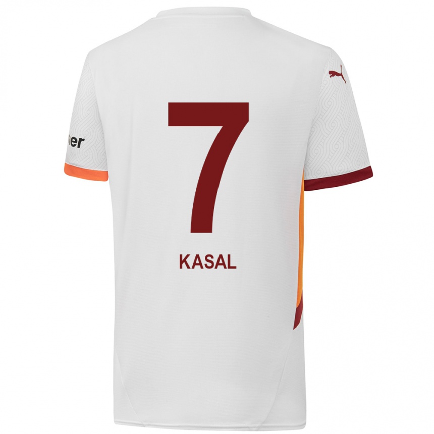 Niño Fútbol Camiseta Yasin Kasal #7 Blanco Amarillo Rojo 2ª Equipación 2024/25 Perú