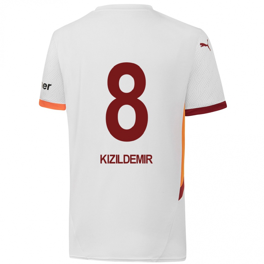 Niño Fútbol Camiseta Berk Kizildemir #8 Blanco Amarillo Rojo 2ª Equipación 2024/25 Perú