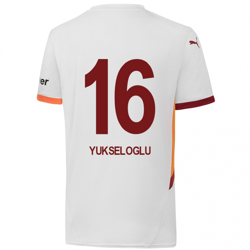 Niño Fútbol Camiseta Ayaz Yükseloğlu #16 Blanco Amarillo Rojo 2ª Equipación 2024/25 Perú