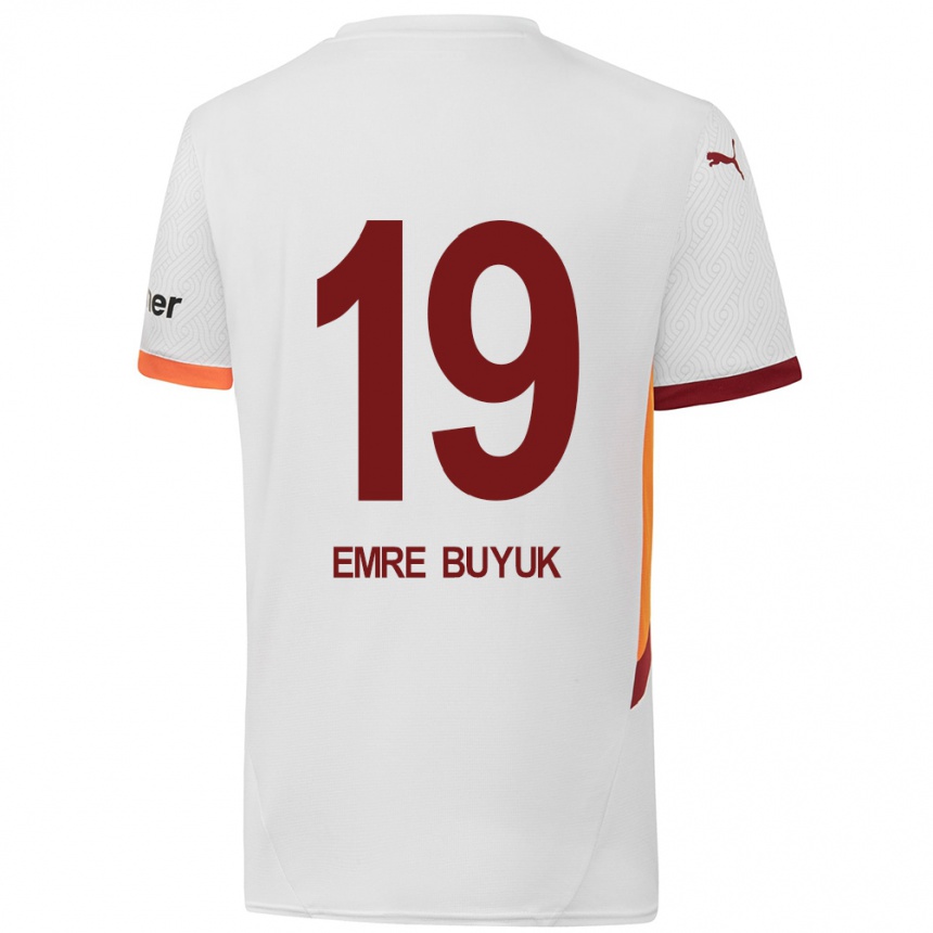 Niño Fútbol Camiseta Enes Emre Büyük #19 Blanco Amarillo Rojo 2ª Equipación 2024/25 Perú