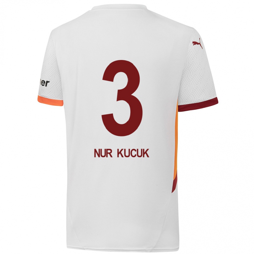 Niño Fútbol Camiseta Rabia Nur Küçük #3 Blanco Amarillo Rojo 2ª Equipación 2024/25 Perú