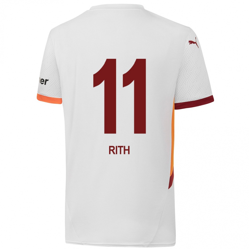 Niño Fútbol Camiseta Monique Rith #11 Blanco Amarillo Rojo 2ª Equipación 2024/25 Perú