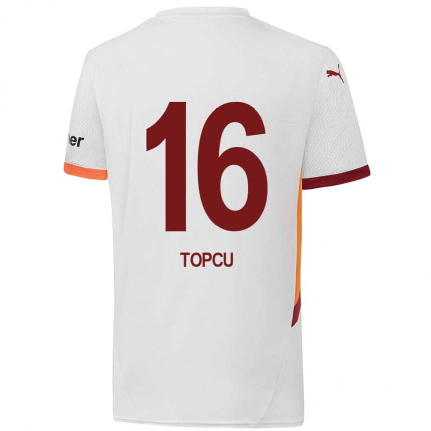 Niño Fútbol Camiseta Ebru Topçu #16 Blanco Amarillo Rojo 2ª Equipación 2024/25 Perú