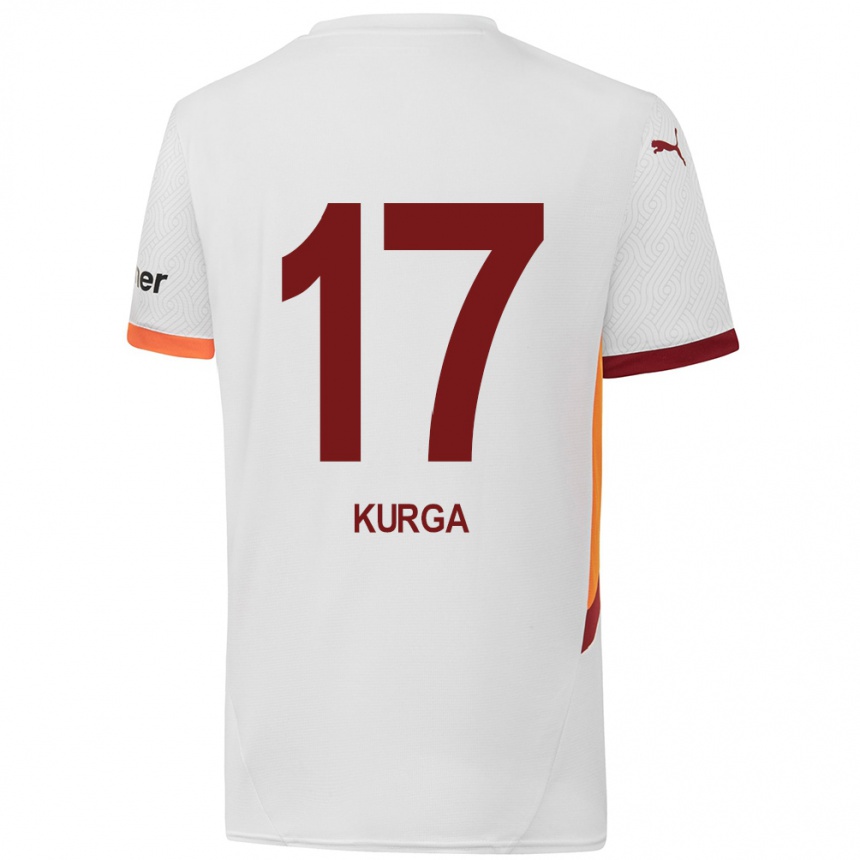 Niño Fútbol Camiseta Handan Kurğa #17 Blanco Amarillo Rojo 2ª Equipación 2024/25 Perú